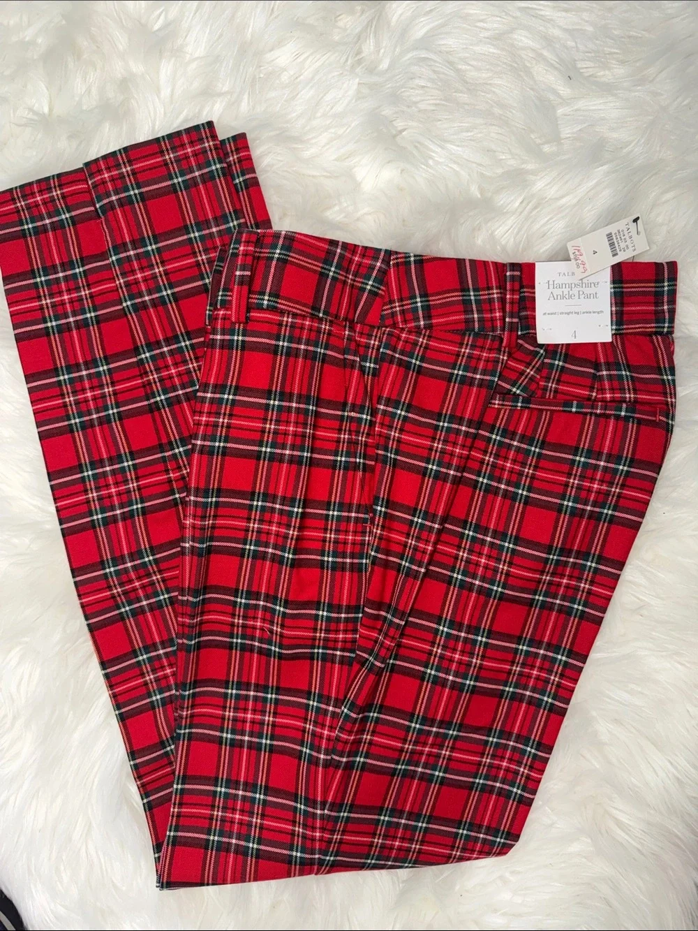 Talbots Red Tartan Plaid Dress Pants - Picture 6 of 6